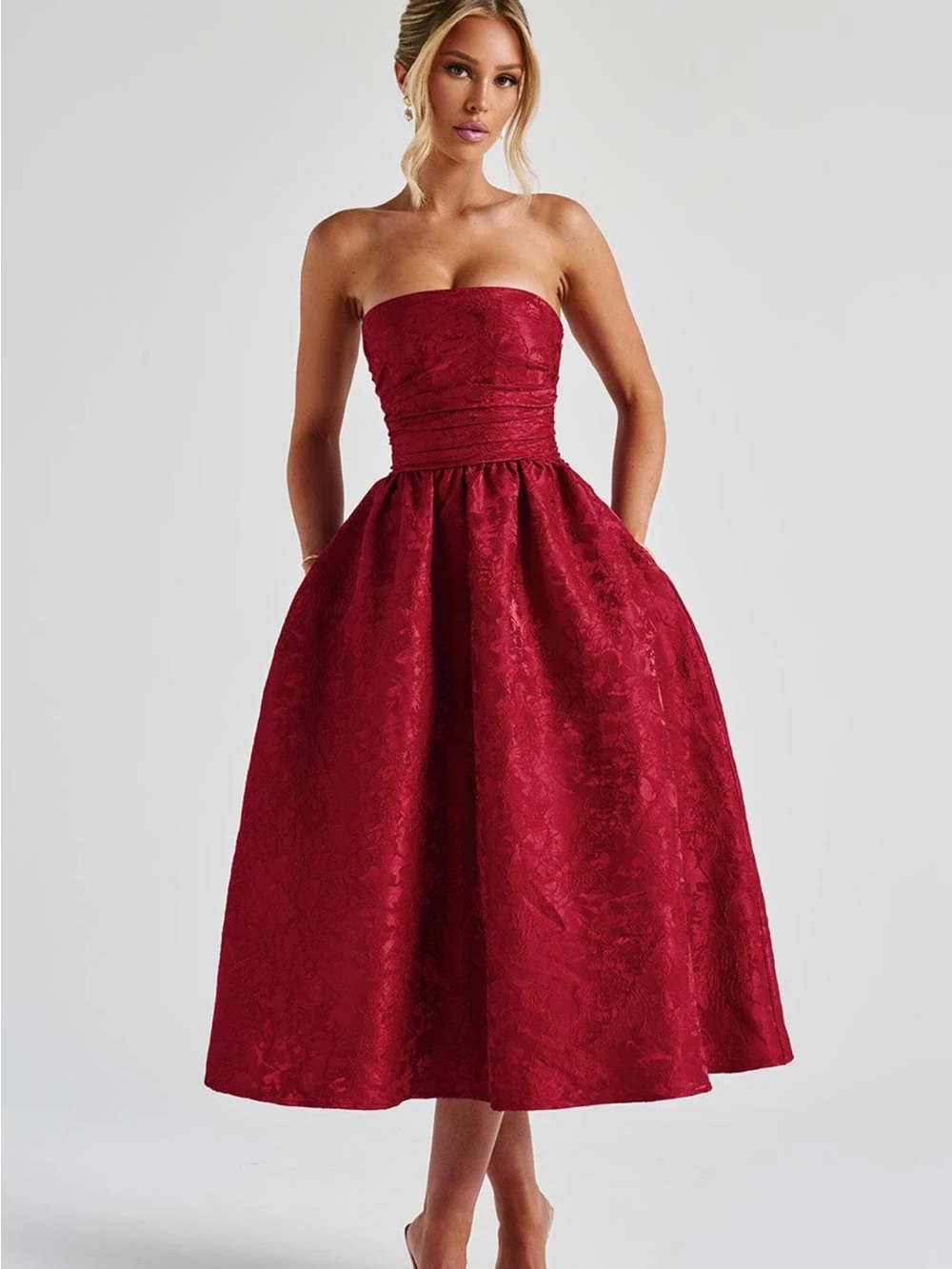 New w/ Tags!! BabyBoo Saoirse Midi Dress in Burgundy